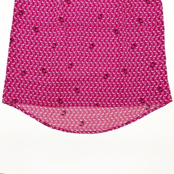 Pleione Women’s Pink Stiletto Print High-Low Tank Top - Picture 5 of 9